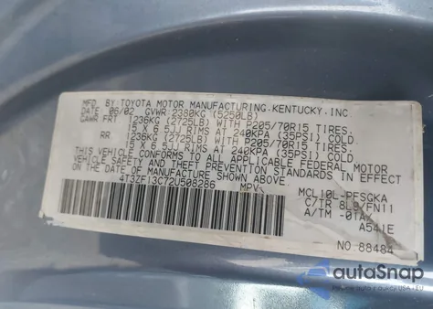 2002 Toyota Sienna Le из США, поврежденный, VIN 4T3ZF13C72U508286